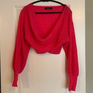 Hot pink cropped sweater